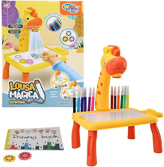 Lousa Mágica Mesinha Com Projetor Girafinha